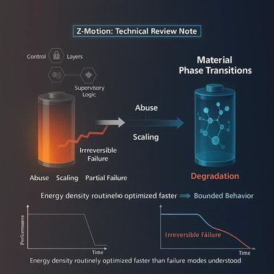 Diagram explaining battery failure modes and material phase transitions.
