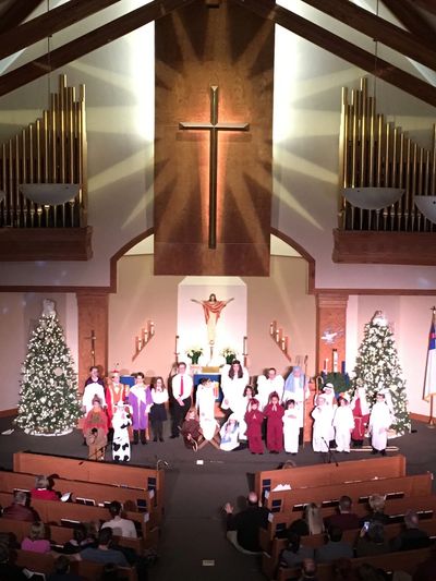 FLCS students presenting Christmas program in church