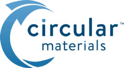 Circular Materials logo with blue design and text.