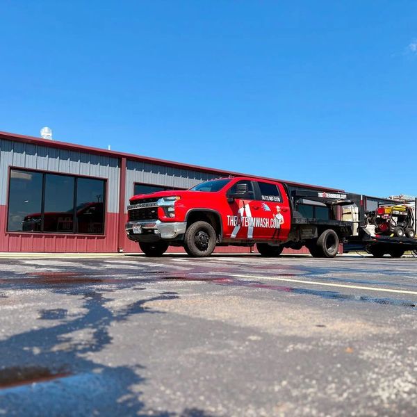 Clean commercial building and sidewalks after pressure washing in Springfield MO