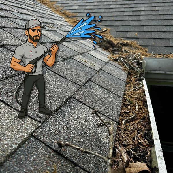 Clogged gutters filled with leaves and debris before gutter cleaning in Springfield MO