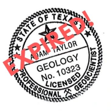 Adam Taylor the Handyman's expired State of Texas Geology License #10323