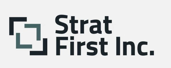 The logo is made of two segmented squares next to the name Strat First Inc.
