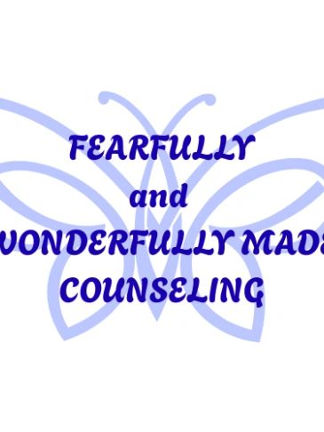 Logo for Fearfully and Wonderfully Made Counseling with a butterfly design.