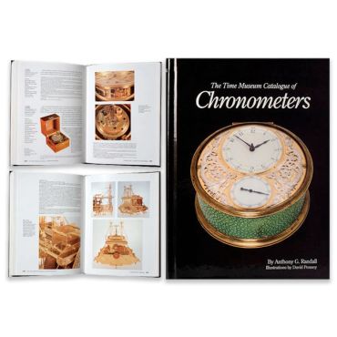 Book titled The Time Museum Catalogue of Chronometers with detailed images.