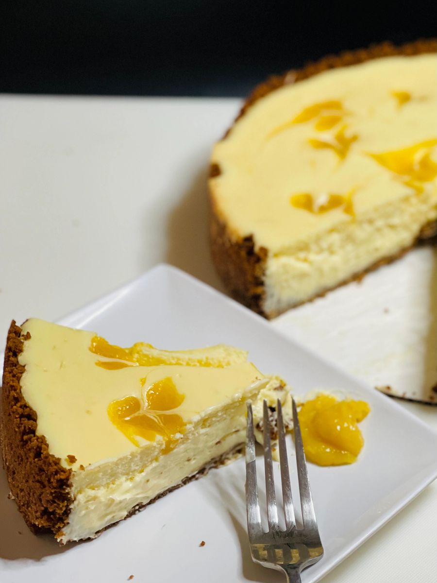 Lemon Lavender Cheesecake with Lemon Curd Swirl