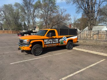 Our new work truck with our name and logo