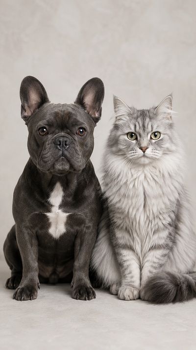 Dog and cat sitting together and looking at the camera for pet insurance coverage