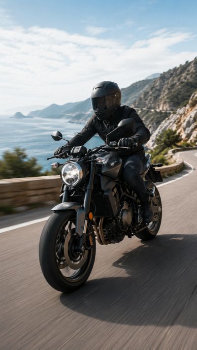 Motorcycle rider on the road representing motorcycle insurance coverage