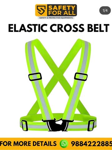 High-visibility elastic cross belt for safety with reflective strips.