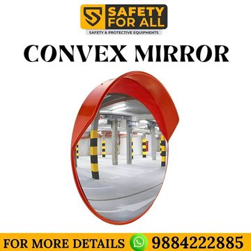 Convex mirror for safety and protective equipment in parking areas.