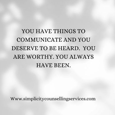 Inspirational message about worthiness and communication.