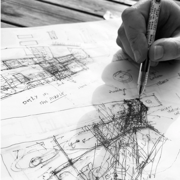 Live Site Studio hand drawing architectural plans sketch