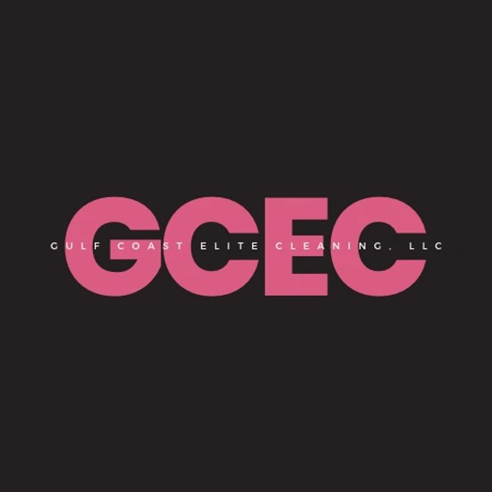 Logo with pink letters GCEC on a black background.