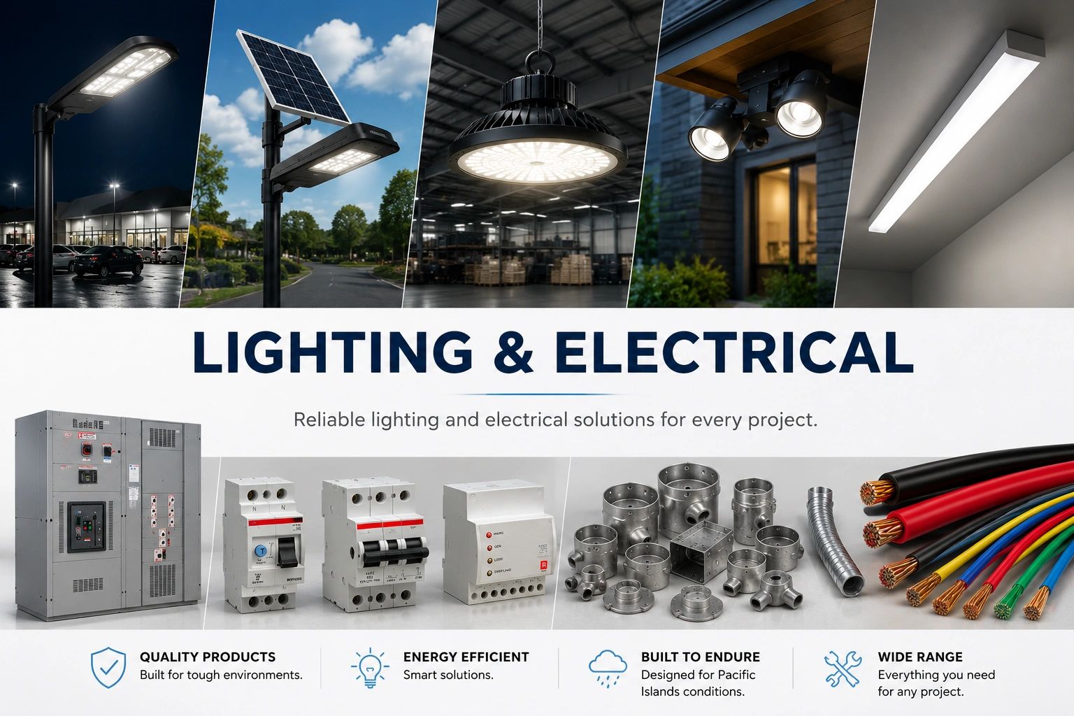 Everything electrical available from Pacific source for the Pacific Islandss