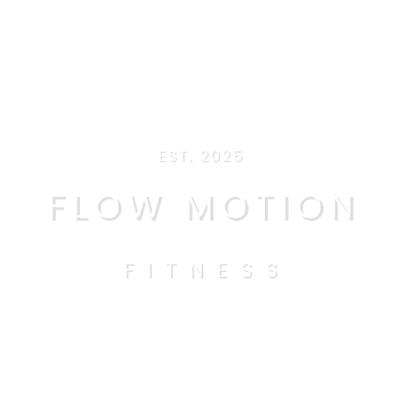 Logo von Flow Motion Fitness mit Bergmotiv.