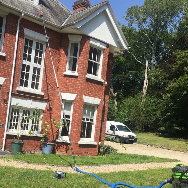 Gutter clearing with high powered vacuum 