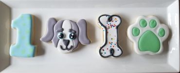 1st birthday puppy dog theme sugar cookies