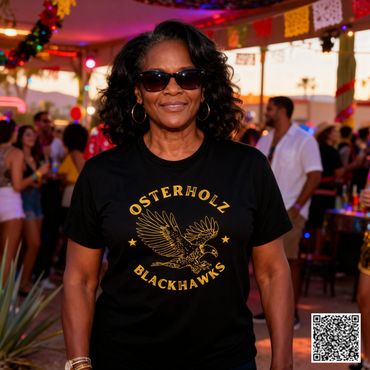 Osterholz Blackhawks Women's Black T-Shirt.