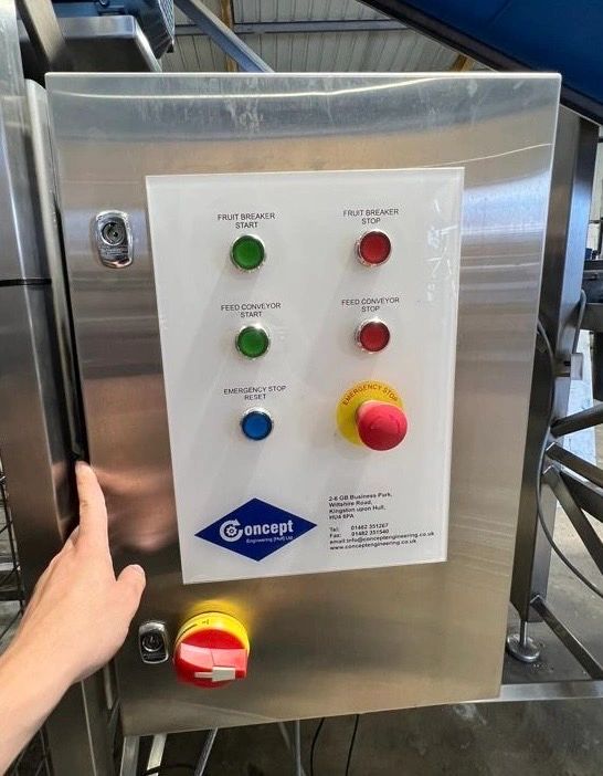 Bespoke control panel in stainless steel for concept - universal solutions hull ltd