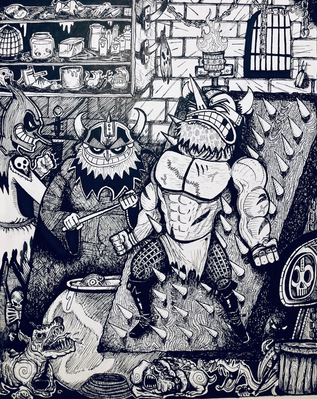 "Viking Dungeon"
Ink on paper