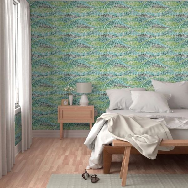 Wallpaper  with 'Spring Meadow' design by Keiko Okamoto