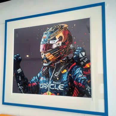 Title: Verstappen '23' World Champion 
Media Type: Limited Edition Print #100
Dimensions: H76cm x 86
