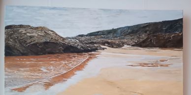 Title: North To Trevose Head
Media: Acrylic on Open Canvass
Dimensions: H59 x W84cm x D4cm
£350