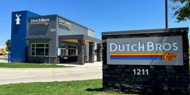 Dutch Bros Coffee shop exterior with signage.