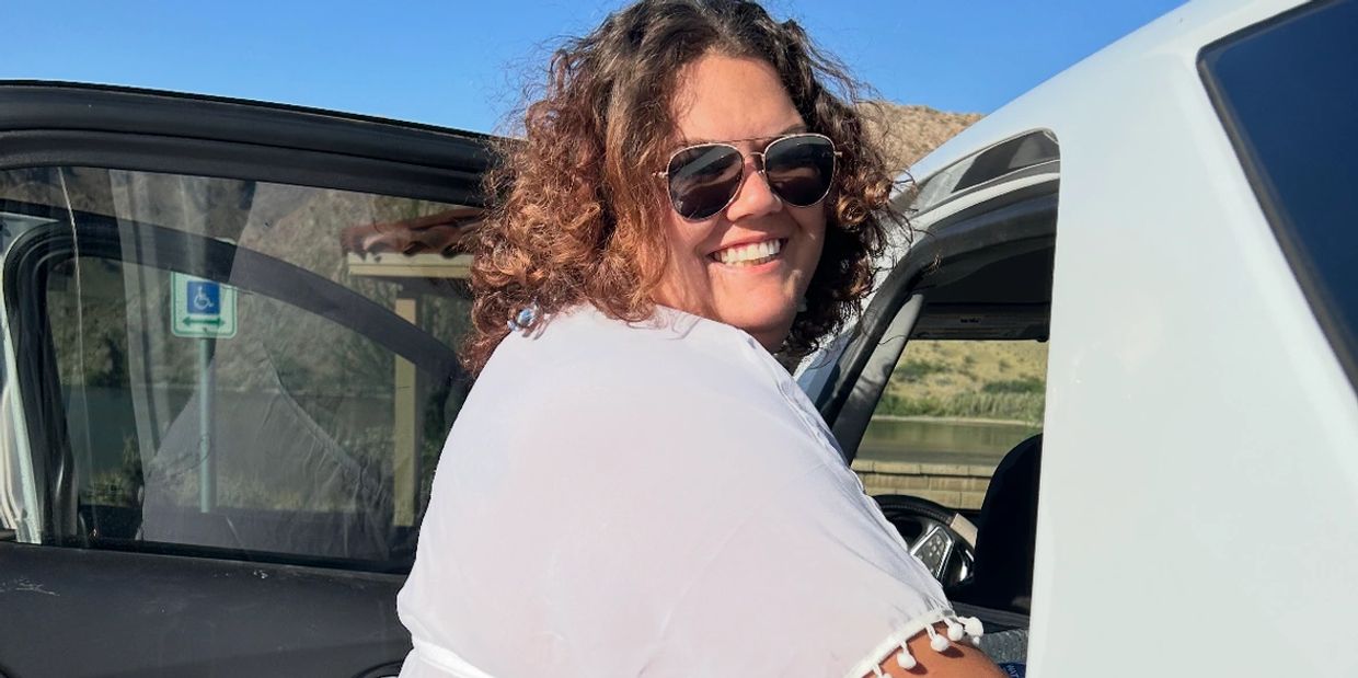 Owner of flyin hawaiian offroad smiling 