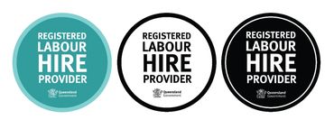 Three badges for Registered Labour Hire Provider.
