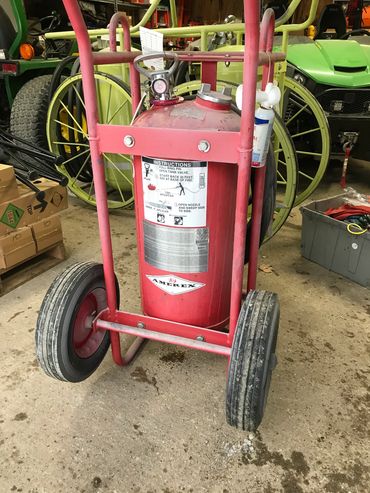 Amerex 150# BC wheel unit in for recharge after being used on a Fire. 2-17-21