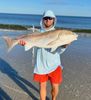This BULL Red was caught on our Signature Yellow Swirl (Lemon Drop) by The Fernandia Fisherman