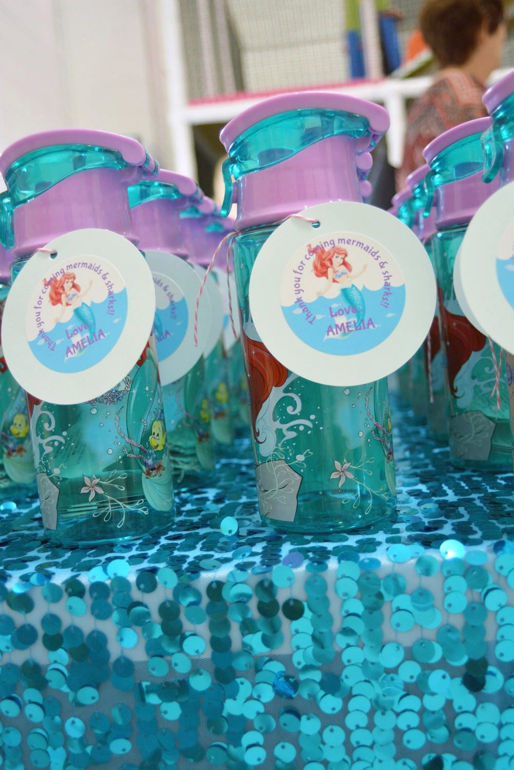 DISNEY ARIEL LITTLE MERMAID BIRTHDAY PARTY FAVORS WATER BOTTLE