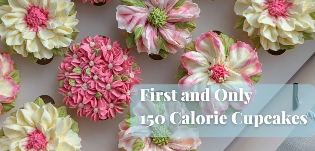 cupcakes, floral cupcakes, low calorie cupcakrd