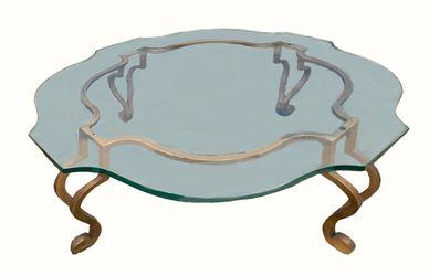Mid-century gilt bronze coffee table; Madison Ramsay