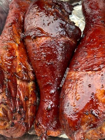 Mouth watering Smoked Turkey Legs 