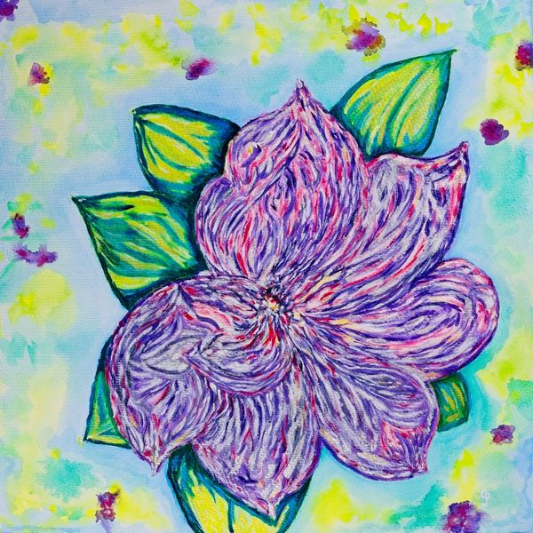 Watercolor painting of a flower blossom