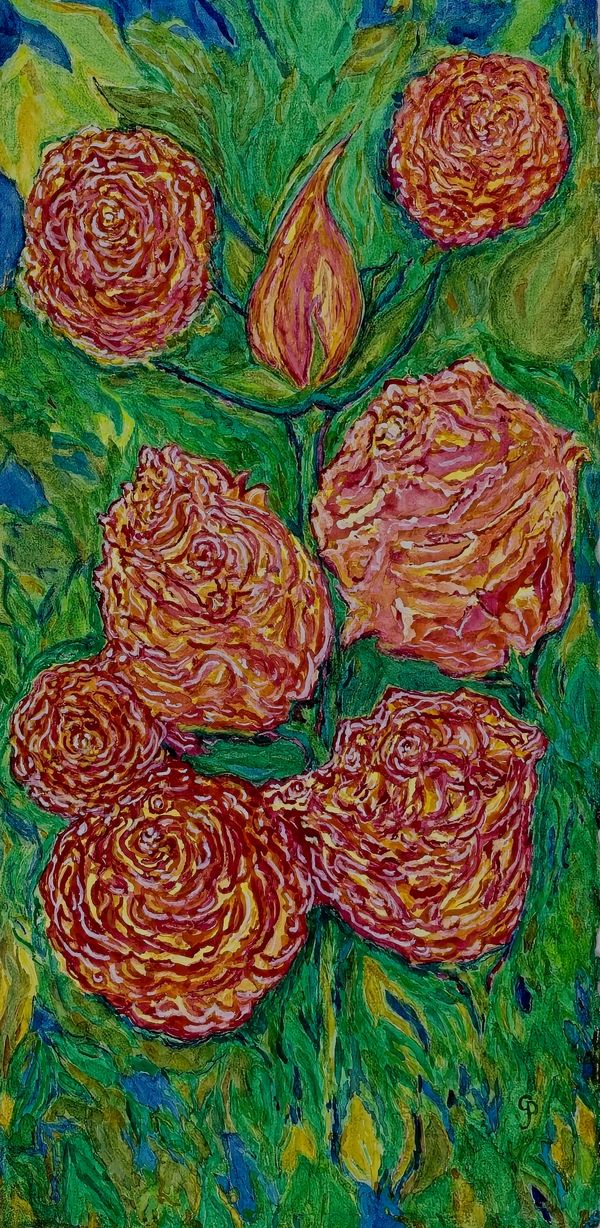 Watercolor painting of roses