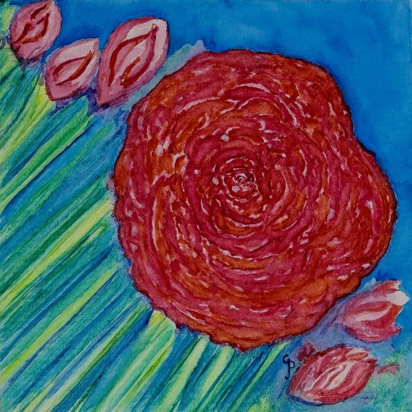 Watercolor painting of roses