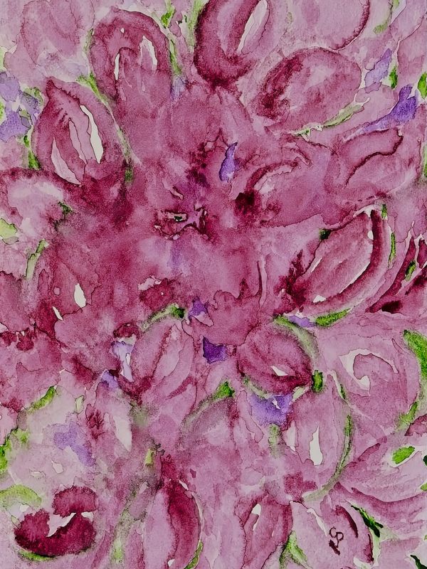 Watercolor painting of flower petals