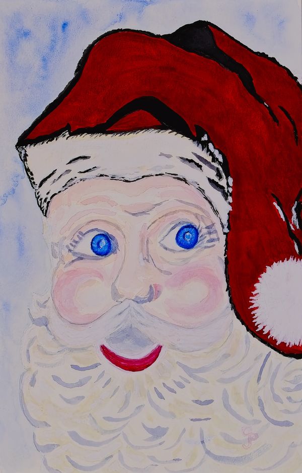 Watercolor painting of Santa Claus