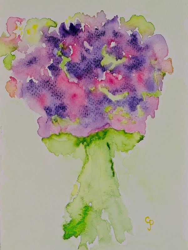 Watercolor painting of a bouquet for a special occasion