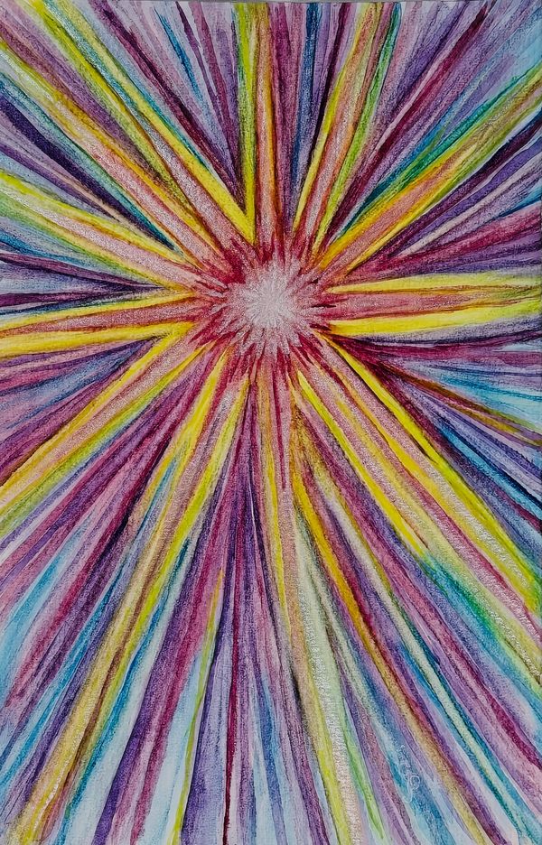 Watercolor painting of a star bursting