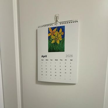 2026 wall calendar hanging on door