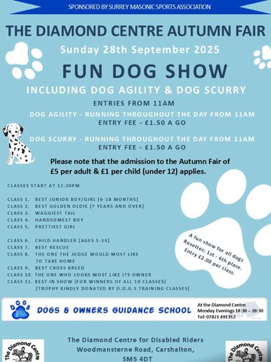 Diamond Riding Centre Fund Dog Show 28 September