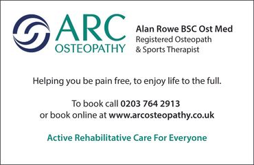 ARC Alan Rowe BSc Ost Med REgistered Osteopath and Sports Therapist.