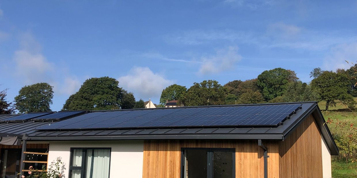 solar panels on a house roof
