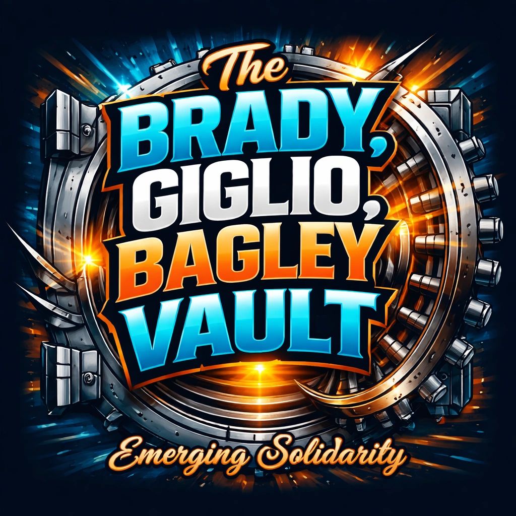 Bold graphic logo of 'The Brady, Giglio, Bagley Vault' with 'Emerging Solidarity' tagline.