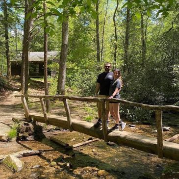 Hikers near Little Greenbrier Schoolhouse